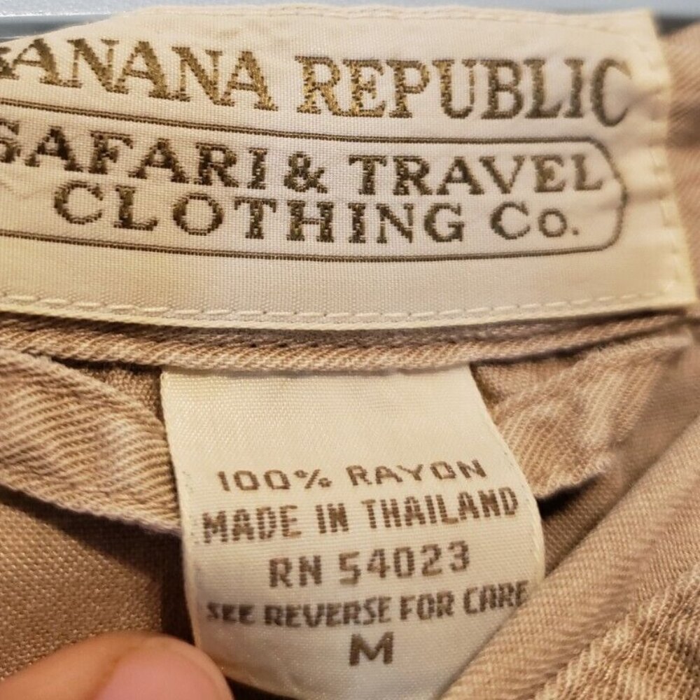 Banana Republic Safari Womens M Shirt Jacket Long Sleeve Button Front Tan - Picture 4 of 9
